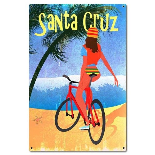 Keen 16 x 24 in. Santa Cruz Biker Metal Sign KE1128312